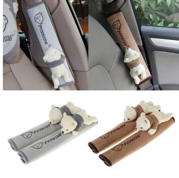 

pair kawai bear children seat belt cover shoulder pad car safety belt soft strap protection ceinture car-covers