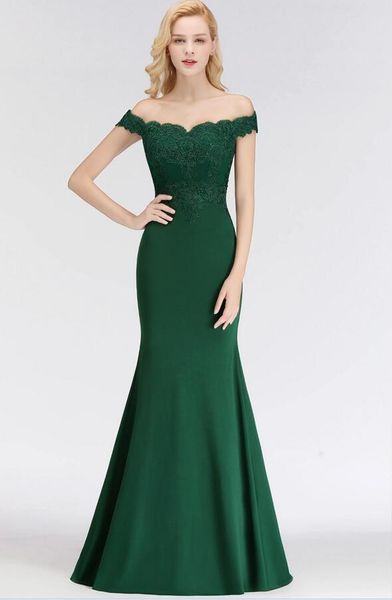 

off shoulder mermaid evening dresses with lace appliques 2019 long formal party dress evening gowns, Black;red