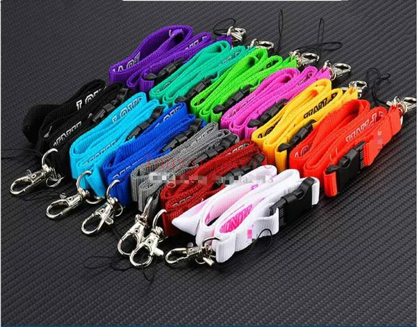 

50pcs/lot love neck strap pink narrow lanyard 50/1.5cm necklace with silver metal clip multi color key phone work id card holder wholesale, Black