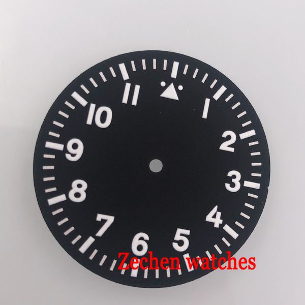 

35.5mm black watch dial fit mens watch miyota 8205 8215 821a,mingzhu dg2813/3804