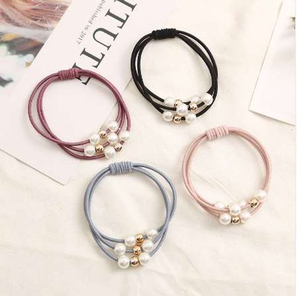 

new hair accessories pearl elastic rubber bands ring headwear girl elastic hair band ponytail holder scrunchy rope hair jewelry