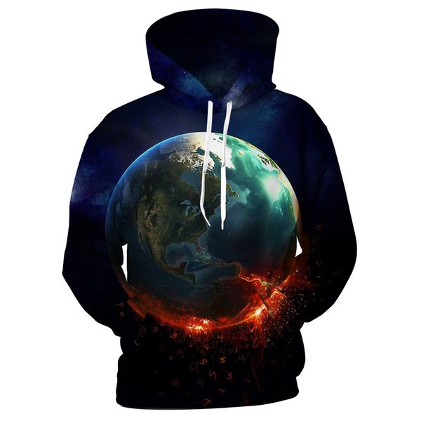 

новых моды space астронавт планета шар смешных 3d печать толстовка мода одежда женщина мужчины толстовка толстовка повседневного пуловеры k1, Black