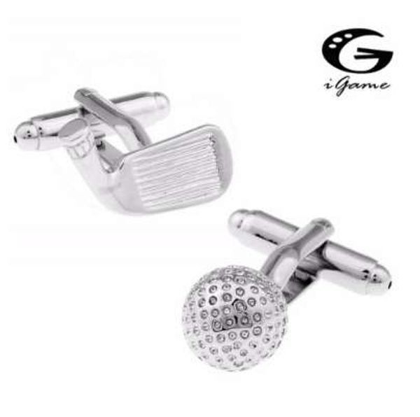 

igame golf club cuff links for men quality brass material ing, Silver