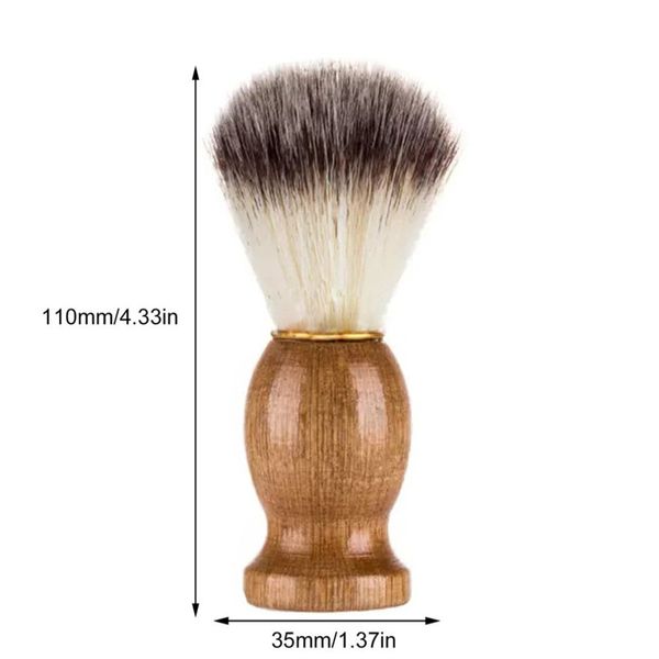 

11 cm badger hair men's shaving brush barber salon men facial beard cleaning appliance shave tool razor brush with wood handle for men