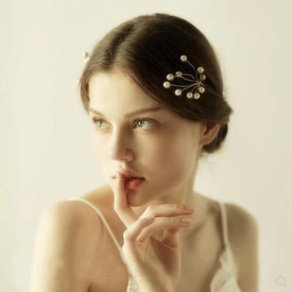 

charming gold hairpin stunning pearls headpieces u type clip wedding party bridal hairpins ing, Silver