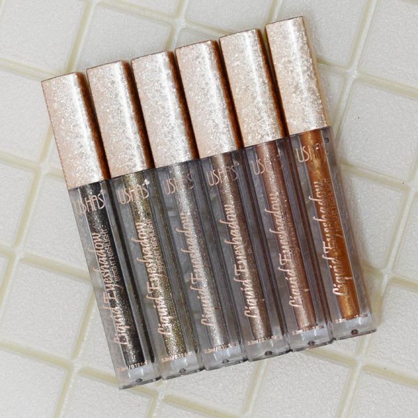 

6pcs ushas liquid eyeshadow set make up metal glitter eye shadow liquid stick matte nake eyeshadows beauty cosmetic pallete