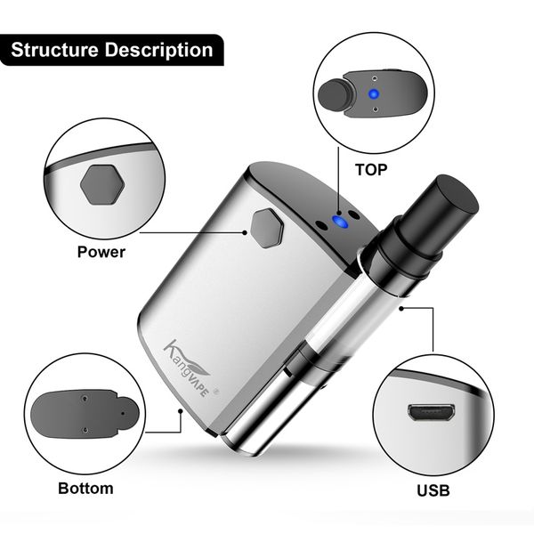 

Vape Mods Kangvape Mini 420 испаритель комплект керамическая катушка 510 резьба картридж с 400mah переменное напряжение батареи