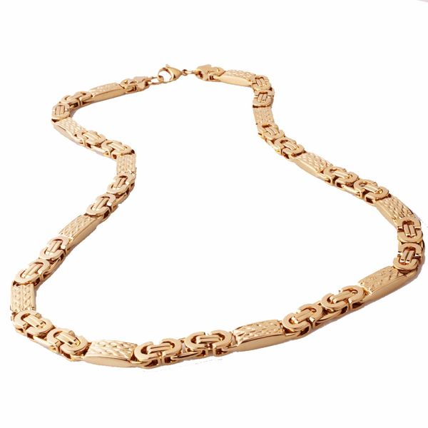 6//8//11MM Silver Tone byzantine Lien Acier Inoxydable Collier Garçon Homme Chaîne Cadeau