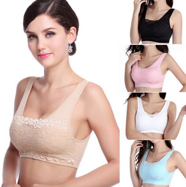 

autumn sports bra fitness debardeur femme yoga sportwear push up crop sport bra lace jogging gym vest dropship, White;black