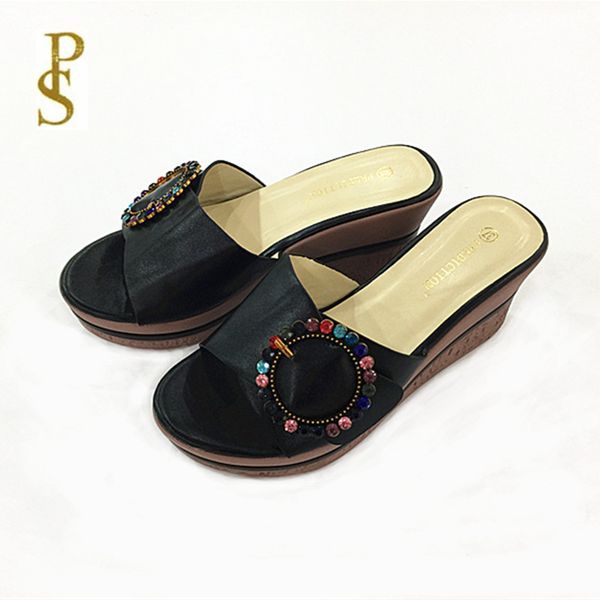 Wedges Women S Shoes High Heel Slippers With Beautiful Stone