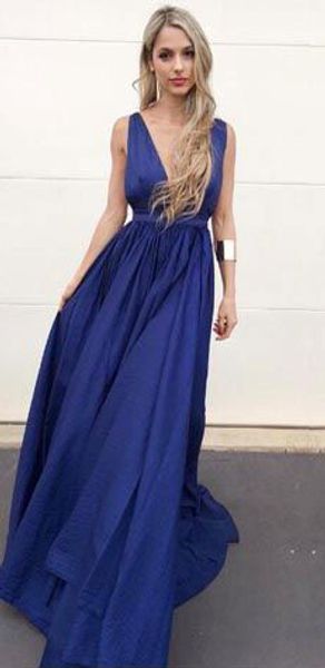 

selling deep v neck cut low navy blue long taffeta prom dresses evevning dresses for women under 100, Red