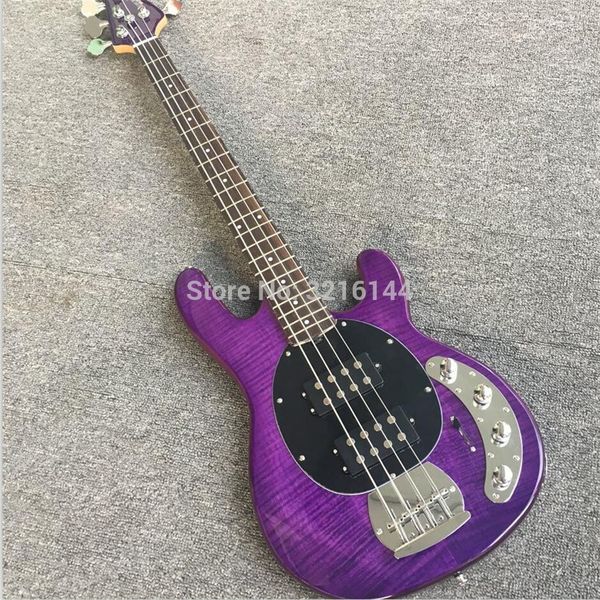 

new custom music- man 4 string electric bass, purple, factory wholesale and retail. can modify the custom, real ps