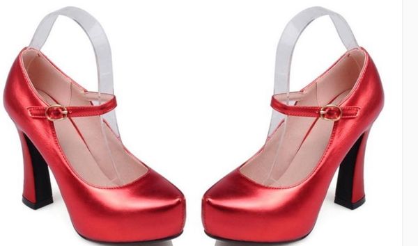 

send 2017 new style round head coarse heel women high-heeled shoes, Black