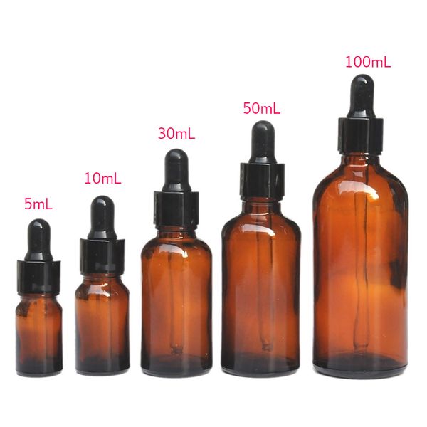 

5-100ml reagent eye dropper drop amber glass liquid pipette bottle sswell