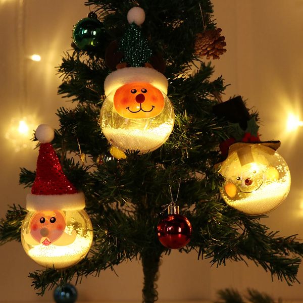 Acheter Led Lumière Pvc Transparent Boule De Noël Nouvel An Cadeaux Père Noël Elk Forme Babiole Ornement De Noël Décorations De 20 Du Ourwarmdh