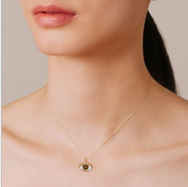 

big eyes charm necklaces delicate and simple handmade gold filled party wedding necklace chokers necklace, Golden;silver