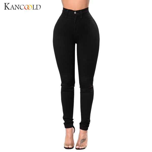 

kancoold jeans women high waist stretch hose fashion jeans leggings skinny slim fitness pants trousers woman 2018oct24, Blue