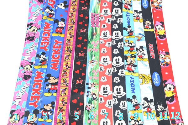 

Dhl whole ale 100pc new cartoon mou e mobile phone card lanyard neck lanyard cell 12 color can pick