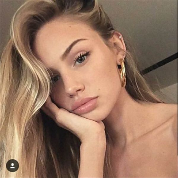 

rongho design vintage copper hoop earrings for women punk jewelry gold metal circle earrings hiphop earring, Golden;silver