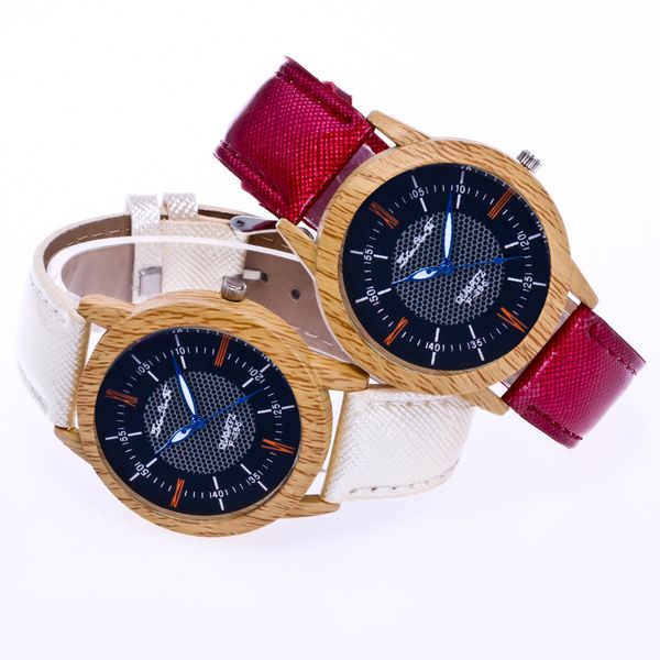 

watches women rreloj hombre golden hollow watch nature wooden watch minimalist clock bamboo leather fashion cool clock watches, Slivery;brown