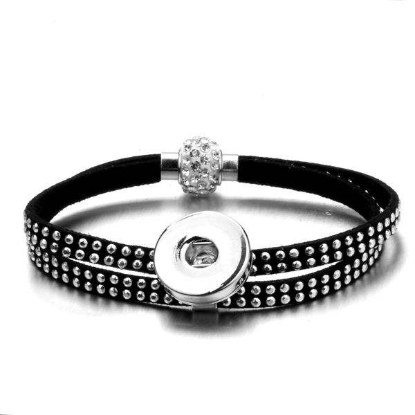 

newst noosa chunks snaps jewelry pu leather 18mm snap button bracelet for women men snap button jewelry, Golden;silver