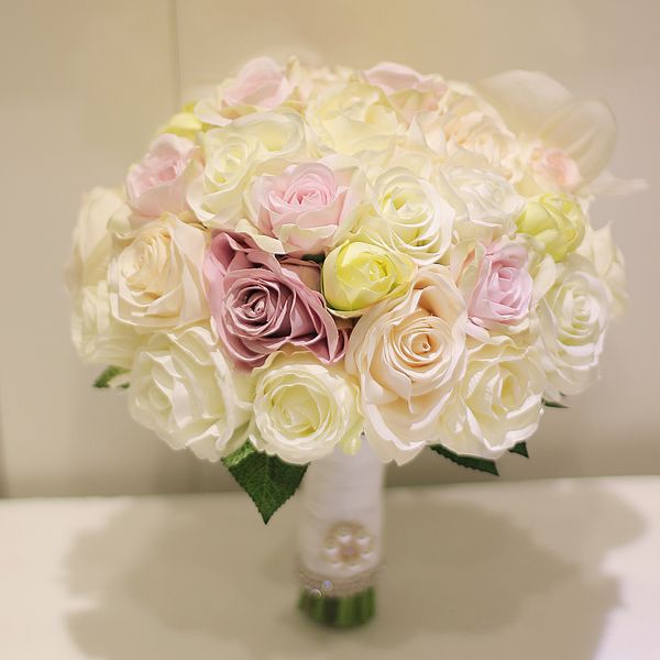 Acheter Personnalisez Le Bouquet De Mariee Tenant Une Orchidee Papillon Blanche Jaune Orange Rose Avec Des Couleurs De 52 27 Du Golden Phoenix