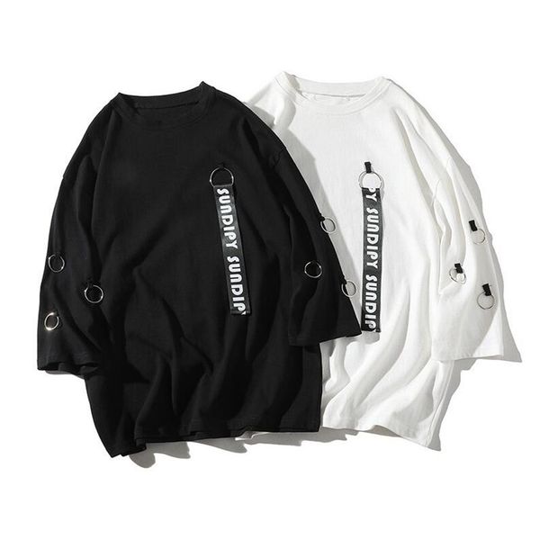 

t-shirt men flower printed t shirts hit color patchwork 2018 summer short sleeve lover fashion hip hop t shirt, White;black