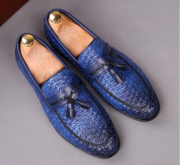 

men's dress shoes genuine leather casual driving oxfords flats shoes mens tassel loafers moccasins italian shoes for men bmm198, Black