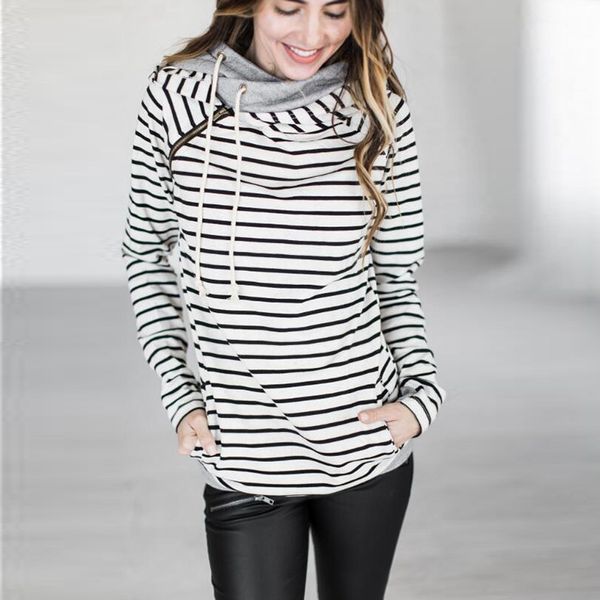 

double hooded sweatshirt oversized hoodies for women sudadera mujer, Black