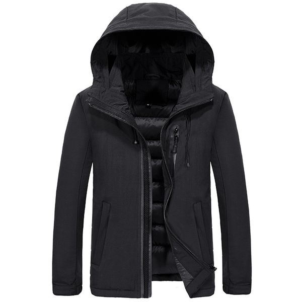 

feitong winter jacket men 2018 parka autumn style extra thick warm hooded coat mens winter jackets and coats, Black