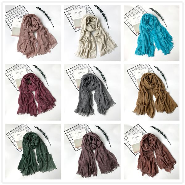 

women's fashion solid color cotton and linen scarf long soft wrap scarf women's shawl scarves soft fantastic scarf, Blue;gray