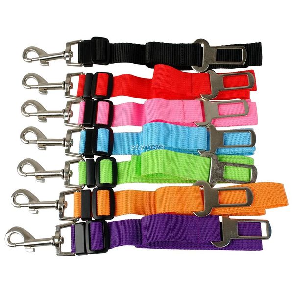 

adjustable 2.5cm wide nylon dog pet safety car vehicle seat belt candy colors 43-70cm length