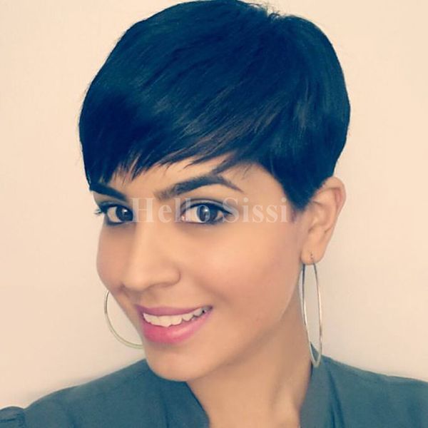 Short Human Cut Hair Wigs For Black Women Brazilian Virgin Natural