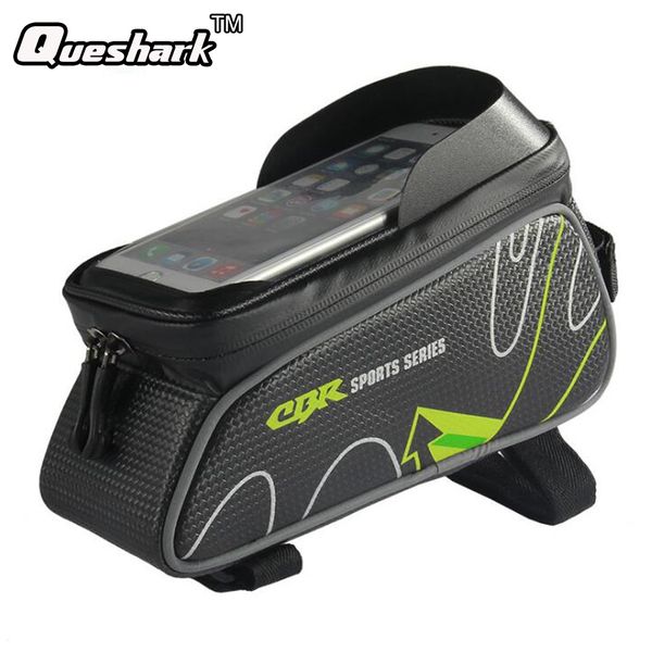 

6 inch waterproof touch screen bicycle bags mountain road bike front tube frame bag cycling mobile phone pouch case
