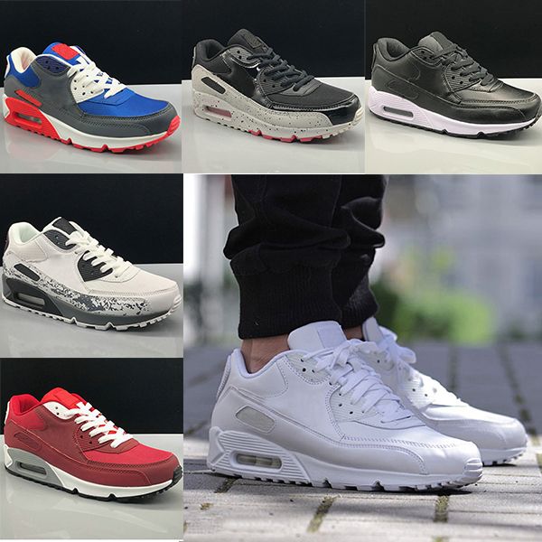 

New cla ic 90 hoe for men women hoe black red white port trainer air cu hion urface breathable ca ual hoe 36 45