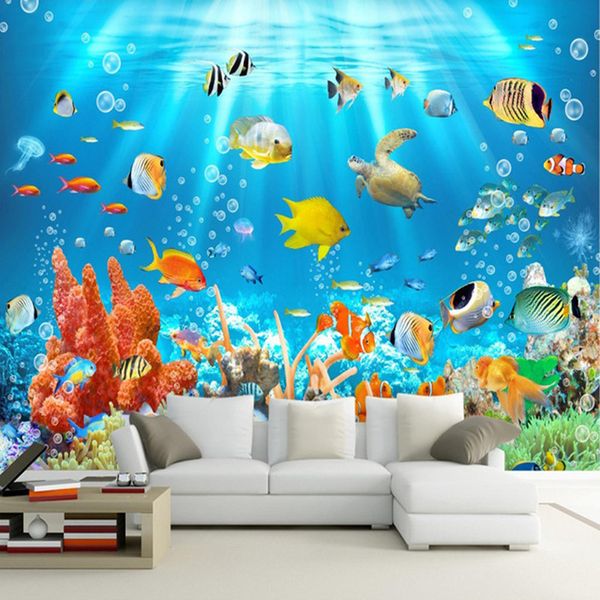 Acquista Carta Da Parati 3d Bambini Carta Da Parati Subacquea Mondo Di Pesci E Coralli Carta Da Parati Carta Bambini Camera Sfondo Murales 3d