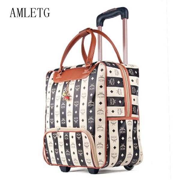 

Чемодан чемодана женщин, водоустойчивая ткань Оксфорда кабины, автомобиль вагонетки, ручная кладь, коробка трейлера, всеобщий случай вагонетки колеса