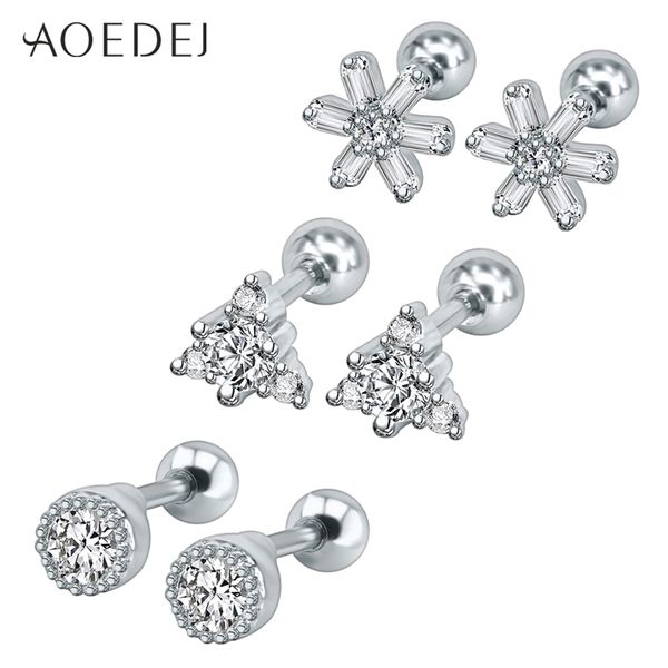 

aoedej stud earrings stainless steel ear stud cute pendiente crystal earring for women fashon jewelry orecchini bijoux femme, Golden;silver
