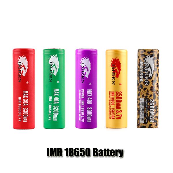 

Высокое качество IMR 18650 батарея 3000mAh 3200mAh 3300mAh 3500mAh 3.7 V 30A 40A 50A E Cigs перезаряжаемые литиевые батареи клетки