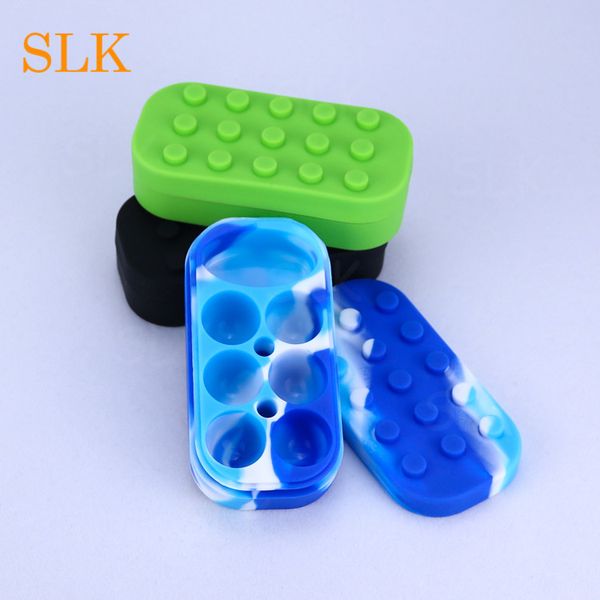 Silicone 6 + 1 vasetti antiaderenti Dab contenitore custodia in silicone per vaporizzatore E Cigs olio solido FDA scatola in silicone per uso alimentare cera Containe spedizione gratuita