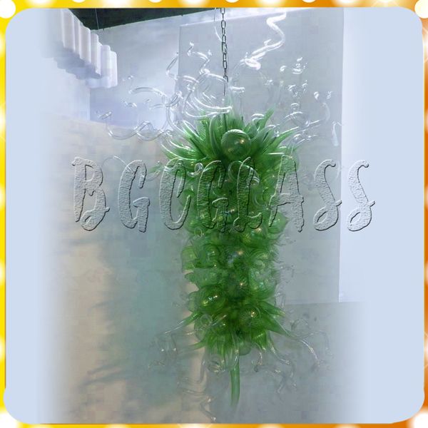 

modern green color style chandelier home decoration saving led lights chihuly style 100% hand blown glass modern chandelier light