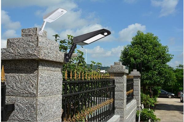 

6.8w 48 led solar light,mulcolor outdoor wireless solar powered wall light lamp with intelligent modes for garden, patio and pathway