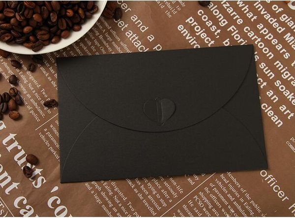 

50pcs/lot black paper envelopes vintage european style envelope for card scrapbooking gift window envelopes wedding invitation