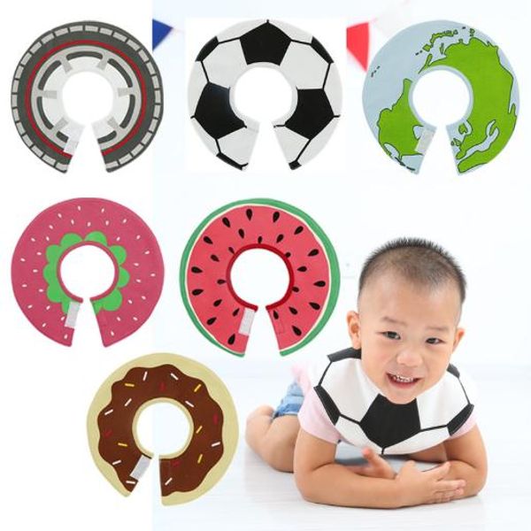 

baby bibs fashion fruit donut football pattern printed 360 degree waterproof eating bibs adjustable cotton eating clothing