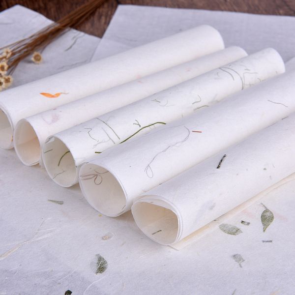 

1pcs calligraphy and painting paper handmade plants chinese style antique paper stationery xuan 10