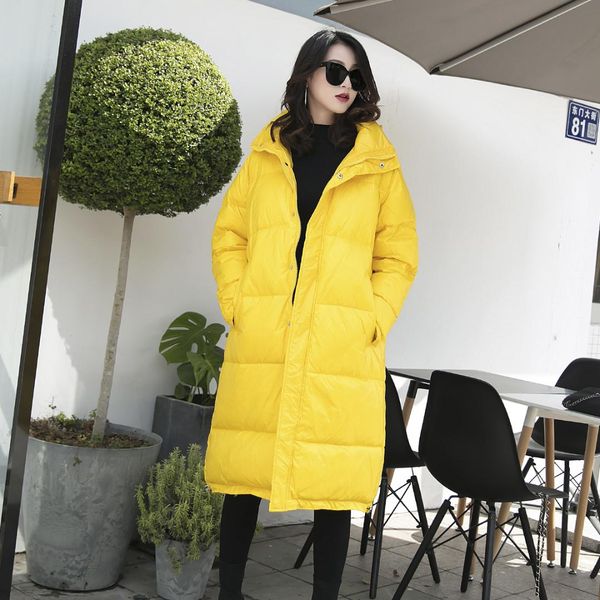 

2018 fat plus-size women's dress 100kg fat sister winter wear new korean style fashion show thin extended down jacket 90130, Black
