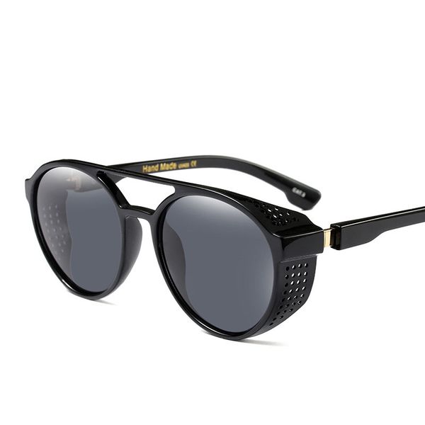 

fashion sunglasses for men new retro european and american fashion round frame sunglasses 7 color, White;black