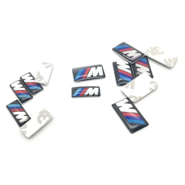 10 ADET M Mpower M-tech BMW için amblem Badge Sticker Tekerlek Çıkartması E46 E30 E34 E36 E39 E53 E60 E90 F10 F30 M3 M5 M6 Araba styling