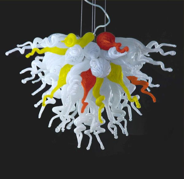 

Pure White Rustic Lamps Italy Lobby Pendant Lamp Style Hand Blown Glass Chandelier Lights Chandeliers