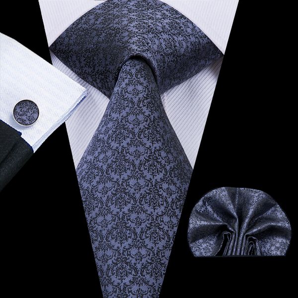 

fast shipping tie set mens blue gray 8.5cm fashion business wedding party casual party necktie jacquard woven n-3030, Black;blue